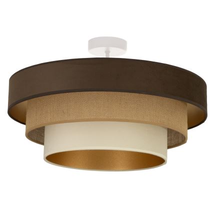 WENTA Flush-mounted ceiling light 1xE27/60W/230V Ø 50 cm brown/jute/beige
