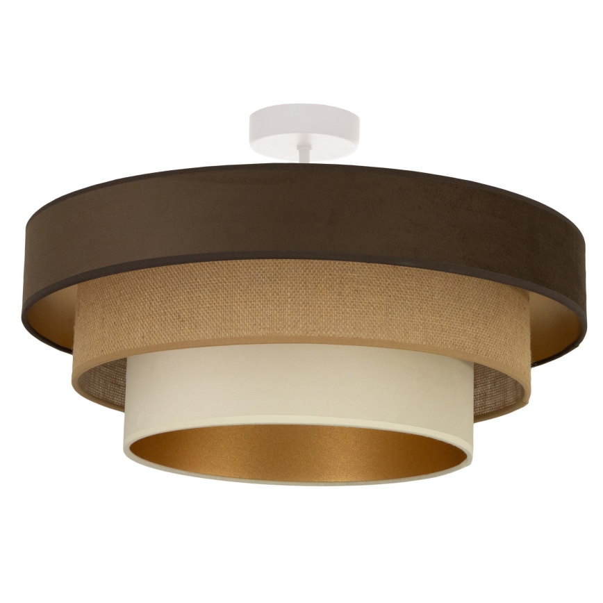WENTA Flush-mounted ceiling light 1xE27/60W/230V Ø 50 cm brown/jute/beige