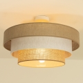 WENTA Flush‑Mount Ceiling Light – Jute Shade, Cream Finish, 1× E27 (max. 60W), 230V, Ø50 cm