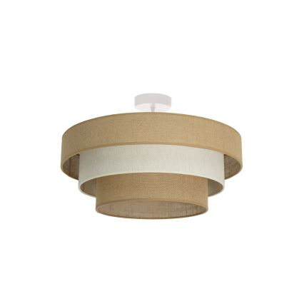 WENTA Flush‑Mount Ceiling Light – Jute Shade, Cream Finish, 1× E27 (max. 60W), 230V, Ø50 cm