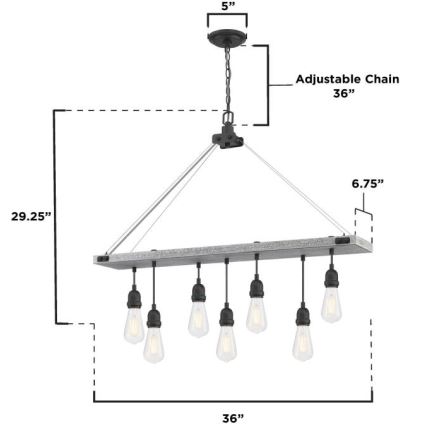 Westinghouse 6116440 - ASHWOOD chain-hung chandelier 7xE27/60W/230V