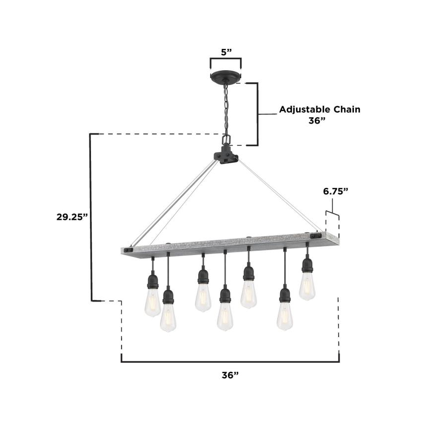 Westinghouse 6116440 - ASHWOOD chain-hung chandelier 7xE27/60W/230V