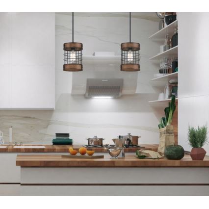 Westinghouse 61179 - Cable-hung pendant light LANGSTON 1xE27/60W/230V Ø 19 cm barnwood