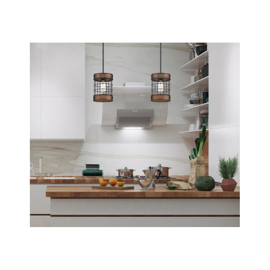 Westinghouse 61179 - Chandelier on a string LANGSTON 1xE27/60W/230V barnwood