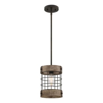 Westinghouse 61180 - Pendant light on cable LANGSTON 1xE27/60W/230V Ø 19 cm pine