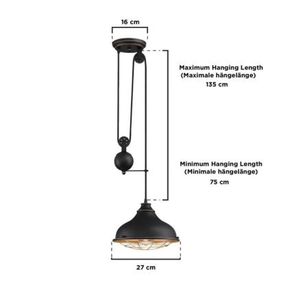 Westinghouse 61249 - Chandelier on a string CHAVES 1xE27/60W/230V