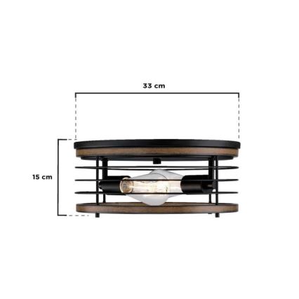 Westinghouse 61250 - Ceiling light ACKTON 2xE27/60W/230V barnwood