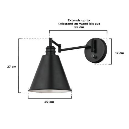 Westinghouse 61254 - Wall lamp TROCADERO 1xE27/60W/230V