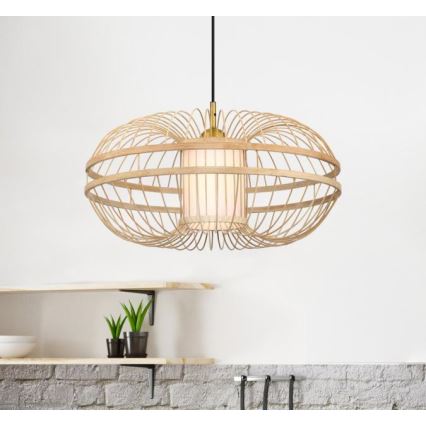 Westinghouse 61255 - Chandelier on a string TULCEA 1xE27/60W/230V bamboo