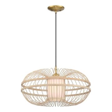 Westinghouse 61255 - Pendant light on cable TULCEA 1xE27/60W/230V Ø 50 cm bamboo