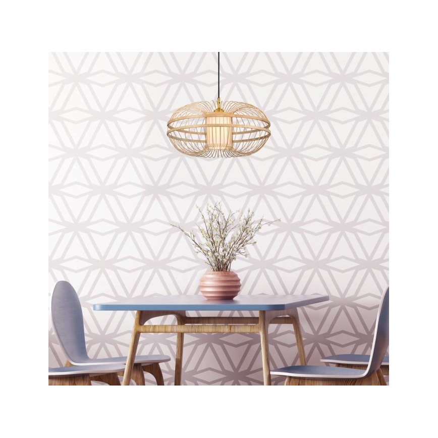 Westinghouse 61255 - Pendant light on cable TULCEA 1xE27/60W/230V Ø 50 cm bamboo