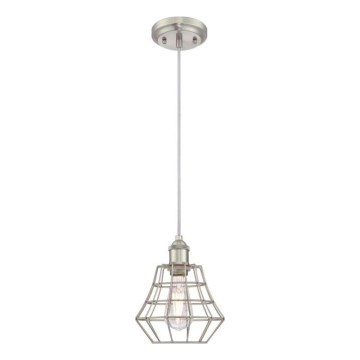 Westinghouse 6337240 - Pendant light on cable NATHAN 1xE27/60W/230V Ø 19 cm silver
