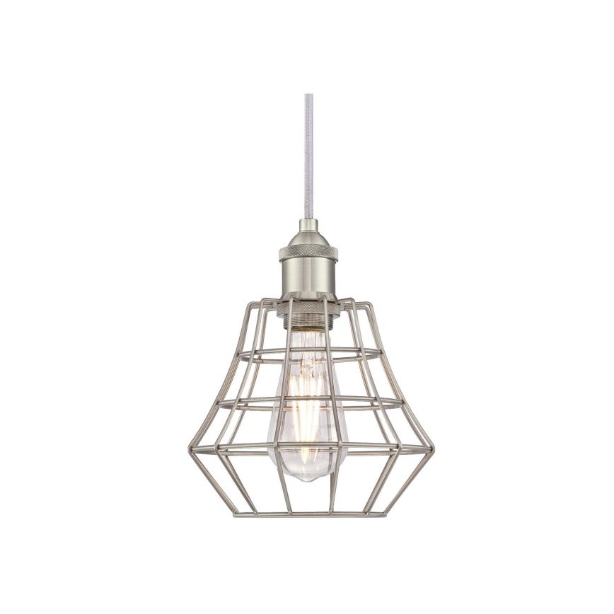 Westinghouse 6337240 - Pendant light on cable NATHAN 1xE27/60W/230V Ø 19 cm silver