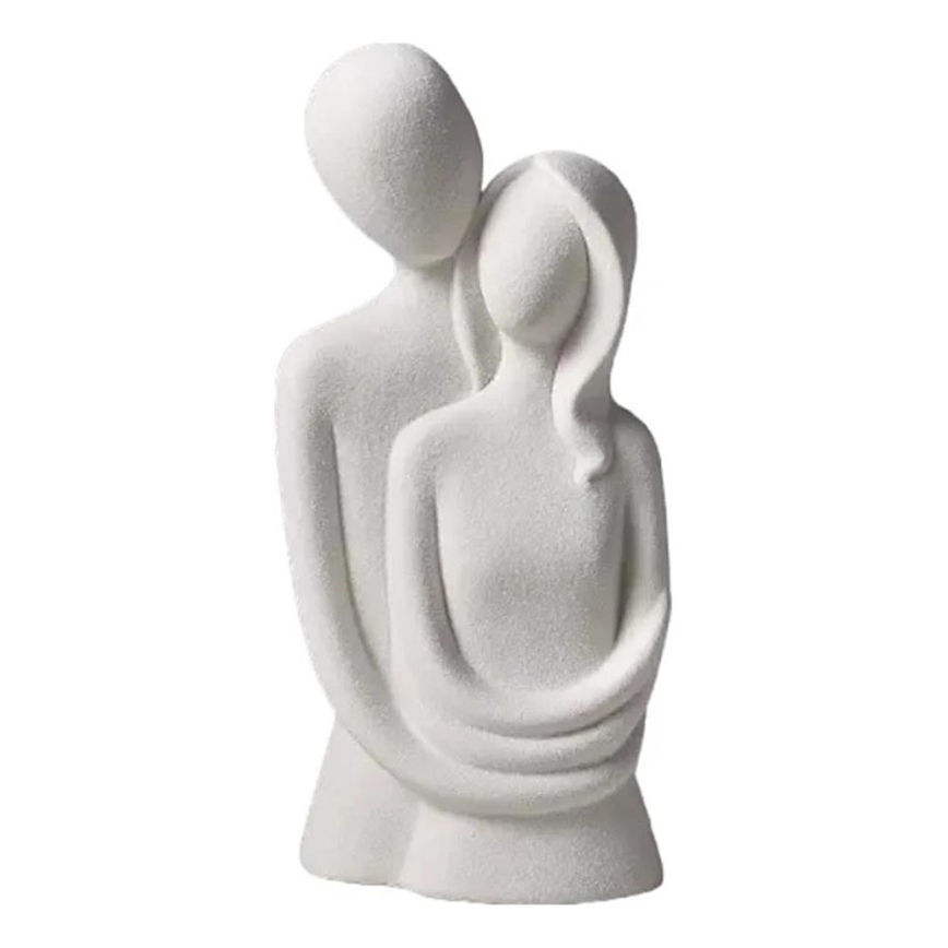White ceramic tabletop decoration, 21 x 8.5 x 10 cm