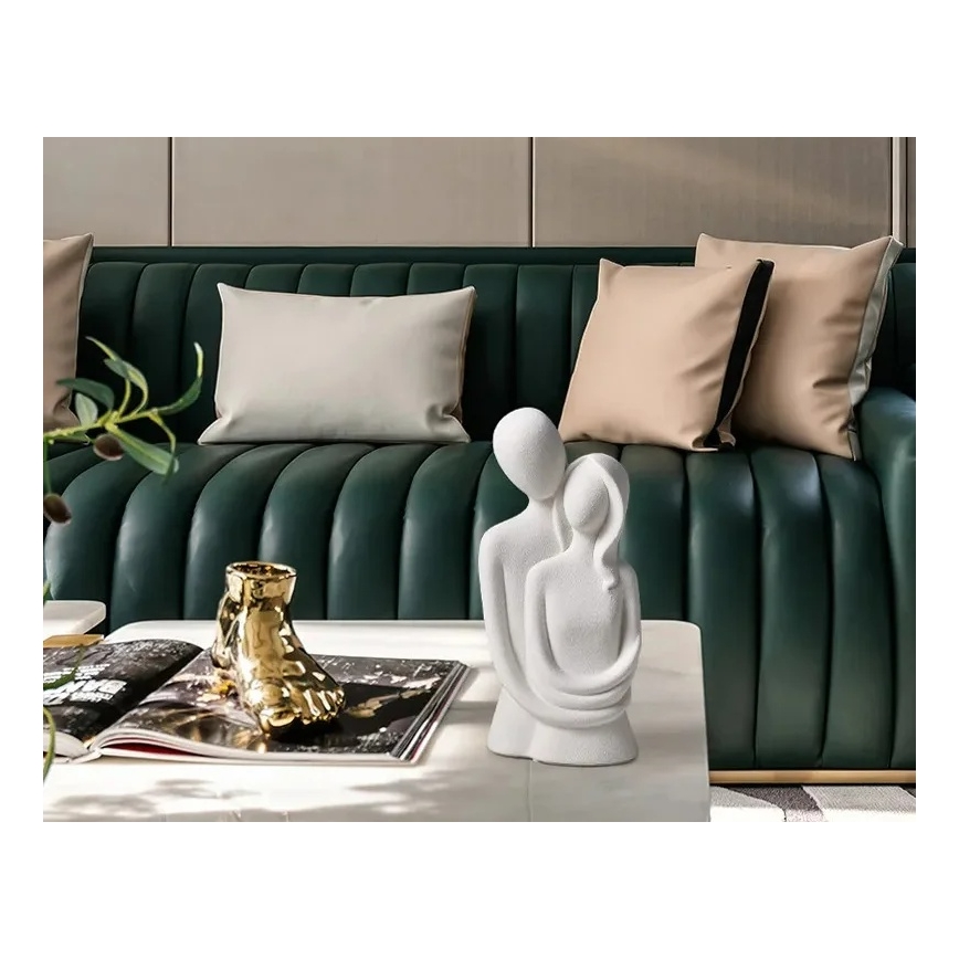 White ceramic tabletop decoration, 21 x 8.5 x 10 cm