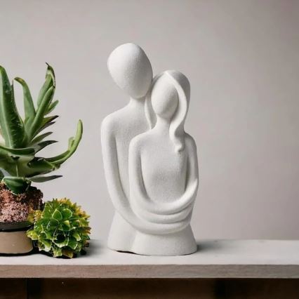 White ceramic tabletop decoration, 21 x 8.5 x 10 cm