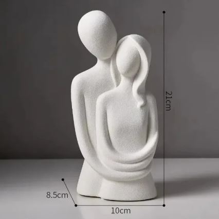 White ceramic tabletop decoration, 21 x 8.5 x 10 cm
