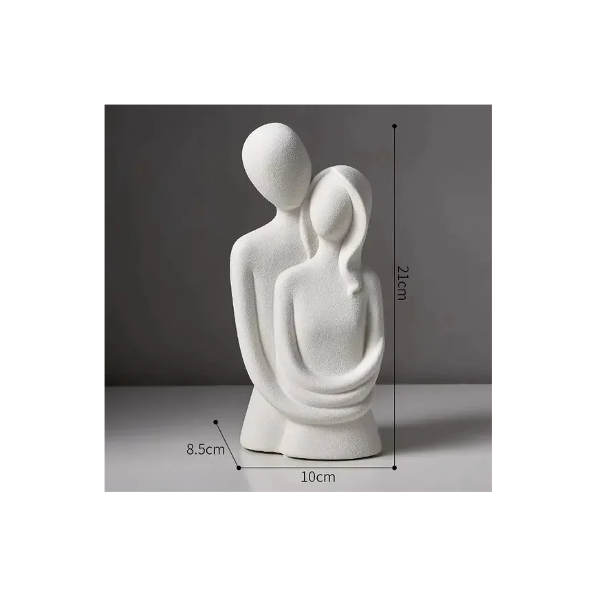 White ceramic tabletop decoration, 21 x 8.5 x 10 cm