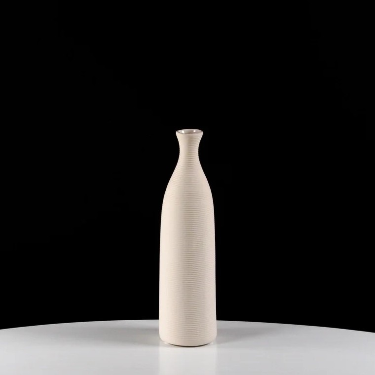 White Ceramic Vase, 25 cm