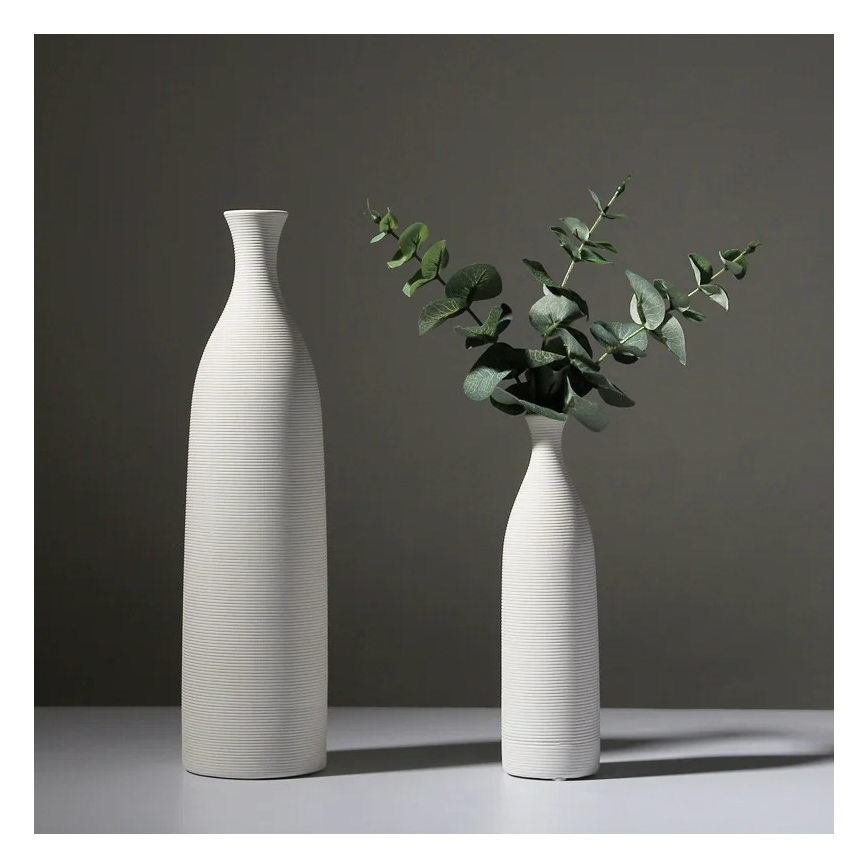 White Ceramic Vase, 25 cm