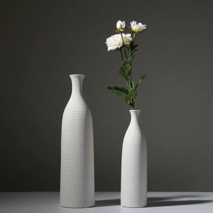 White Ceramic Vase, 25 cm