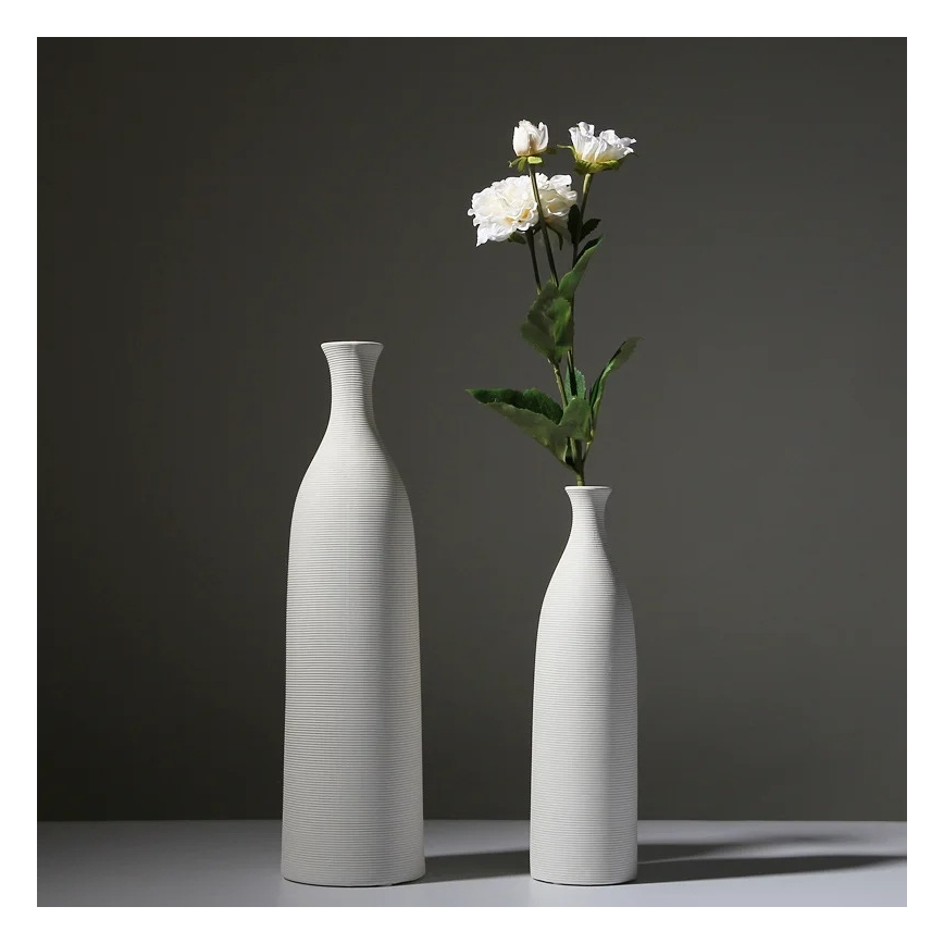 White Ceramic Vase, 25 cm
