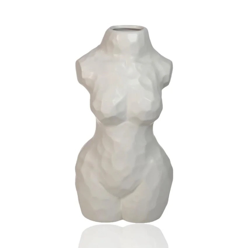 White Ceramic Vase, 30 cm