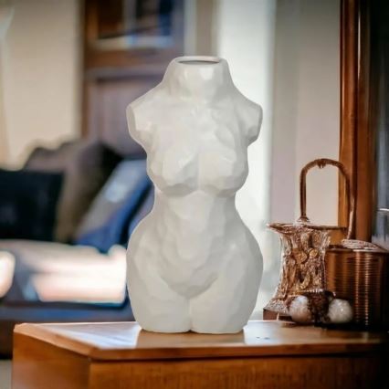 White Ceramic Vase, 30 cm