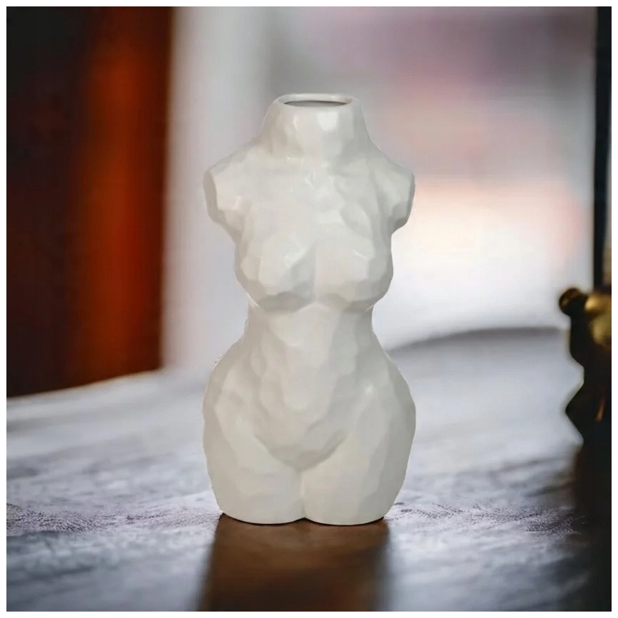 White Ceramic Vase, 30 cm