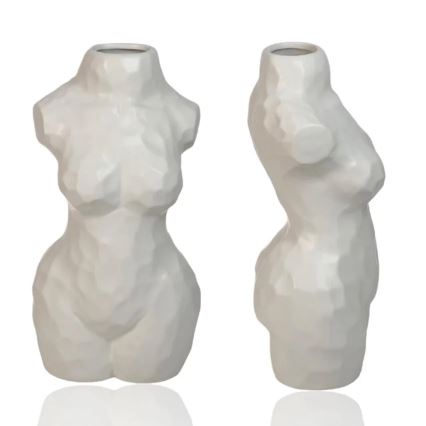 White Ceramic Vase, 30 cm