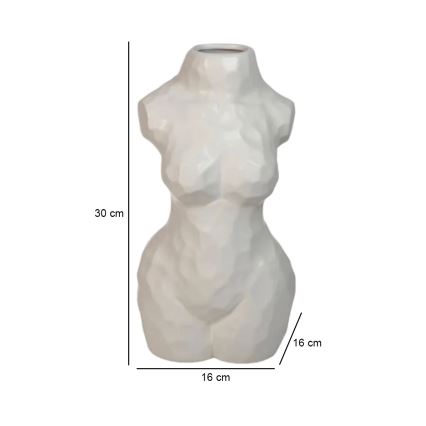 White Ceramic Vase, 30 cm