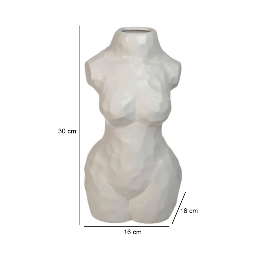 White Ceramic Vase, 30 cm