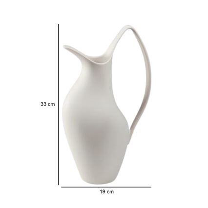 White ceramic vase, 33 x 17 x 19 cm