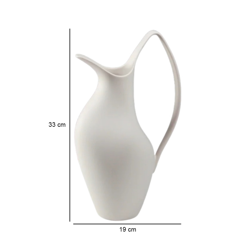 White ceramic vase, 33 x 17 x 19 cm