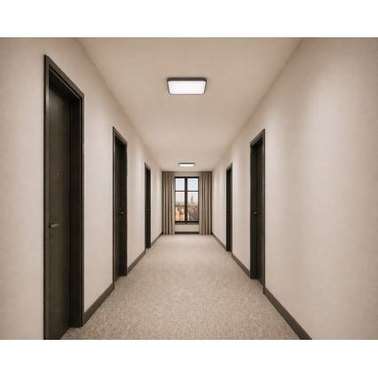 WILTON LED Ceiling Light with Motion and Dusk Sensor, 24W/230V, 4000K, 33x33 cm, Anthracite