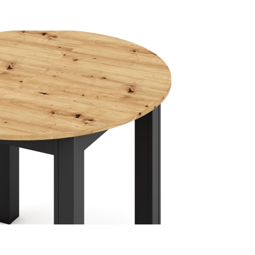 WILY extendable dining table, artisan oak/black