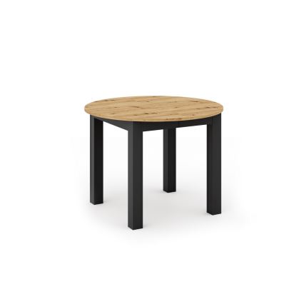 WILY extendable dining table, artisan oak/black