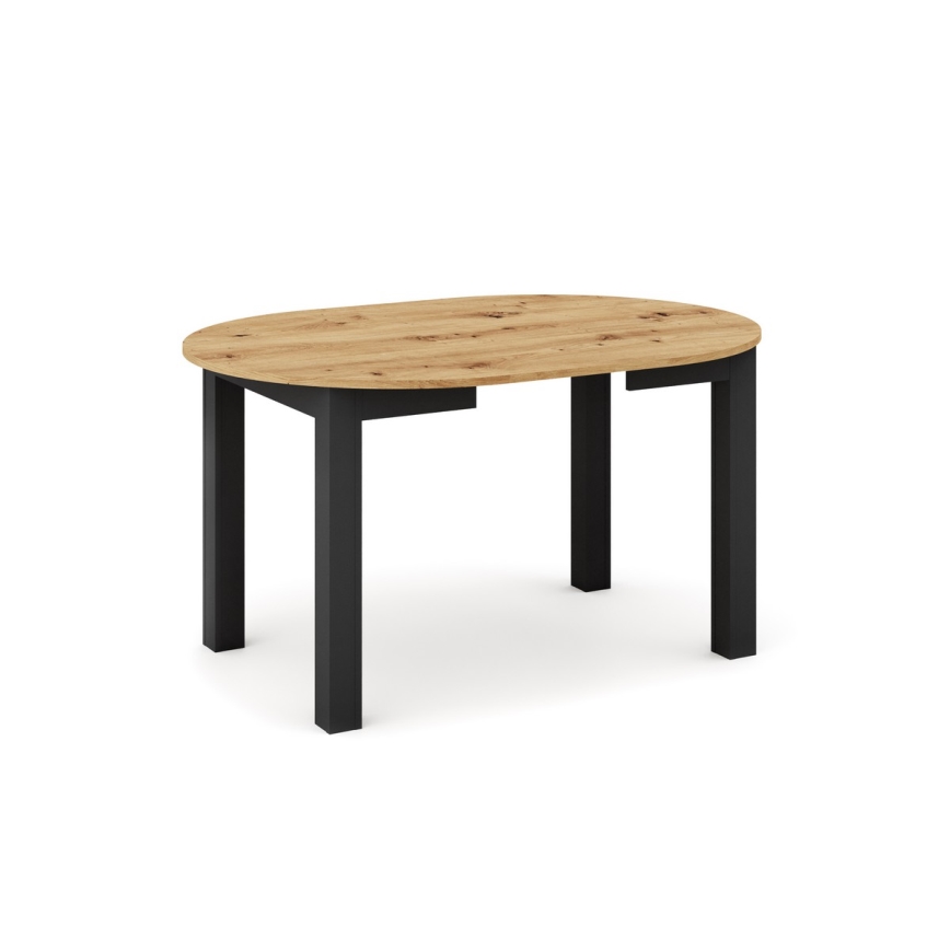 WILY extendable dining table, artisan oak/black
