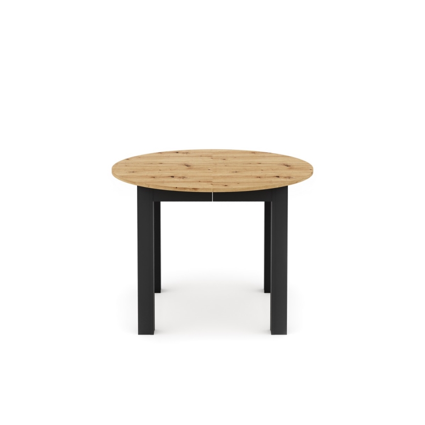 WILY extendable dining table, artisan oak/black