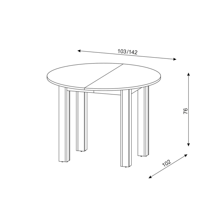 WILY extendable dining table, artisan oak/black