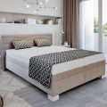 WINDSOR Upholstered Bed with Mattress 180x200 cm, Beige