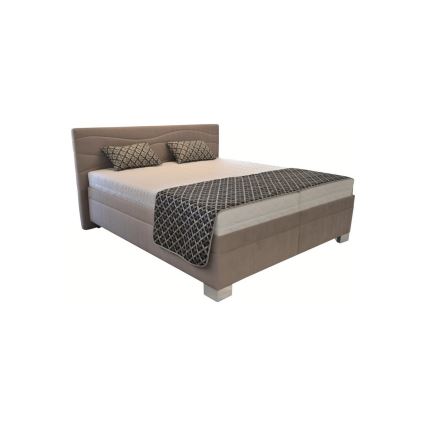 WINDSOR Upholstered Bed with Mattress 180x200 cm, Beige