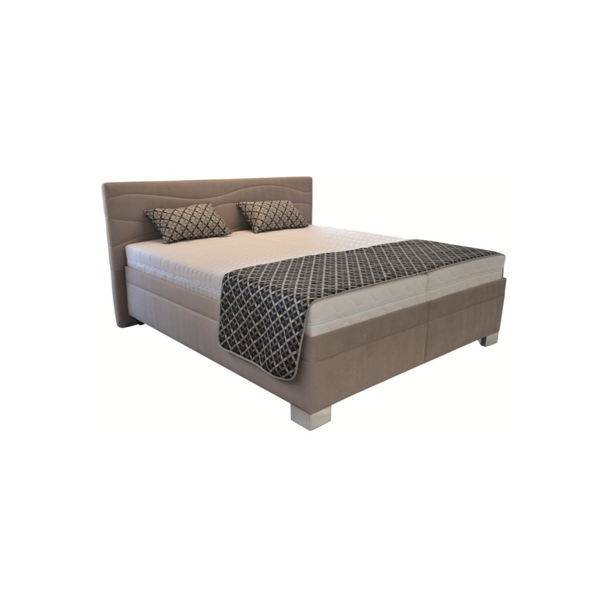 WINDSOR Upholstered Bed with Mattress 180x200 cm, Beige