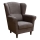 Wing chair GALA dark brown