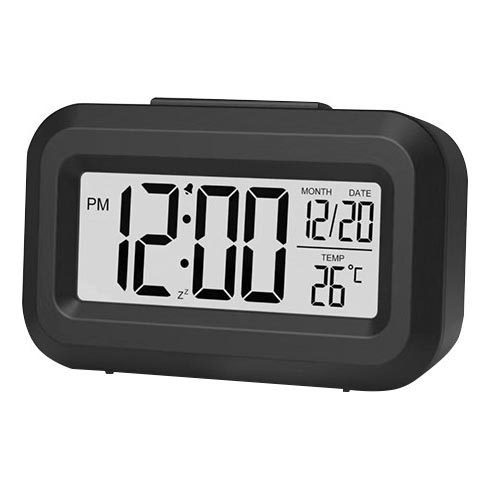 Winner Group - Alarm clock with LCD display and thermometer 2xAAA black