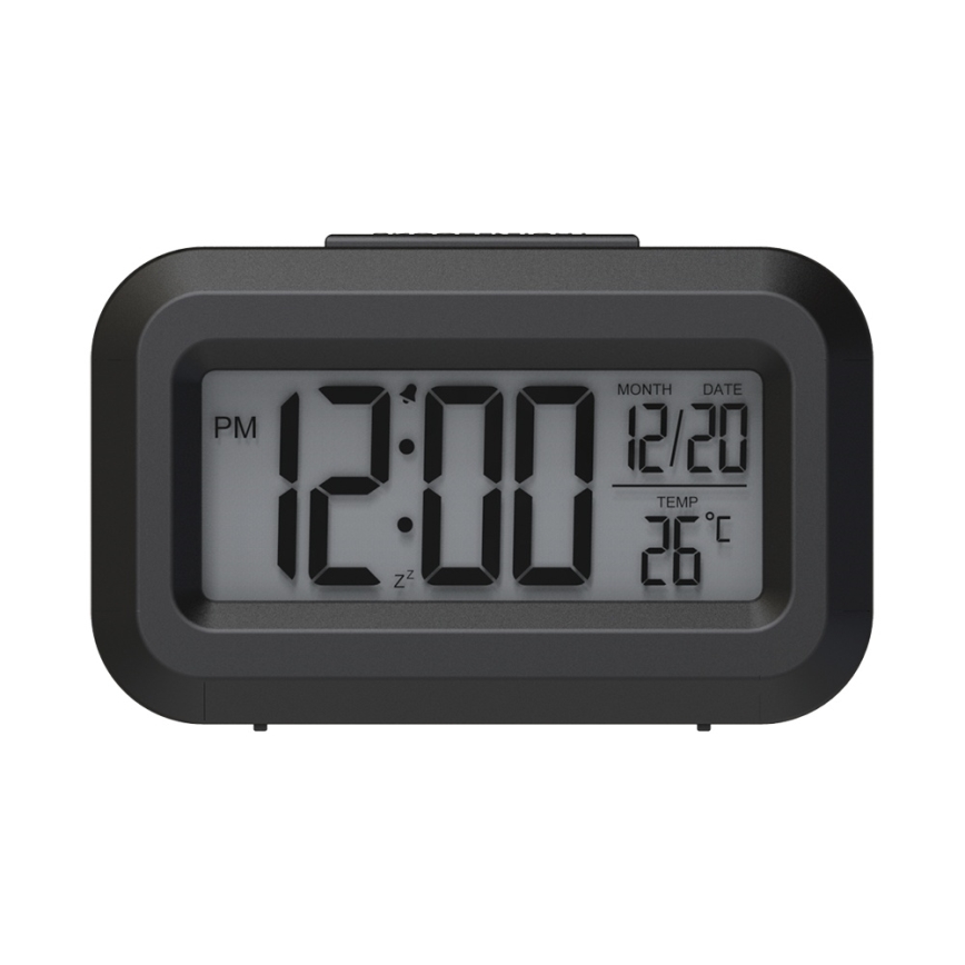 Winner Group - Alarm clock with LCD display and thermometer 2xAAA black