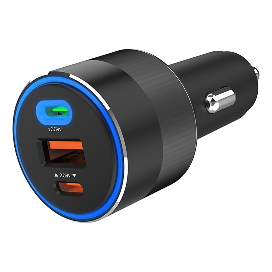 Winner Group - Car charger 2xUSB-C + 1xUSB-A Power Delivery 130W black