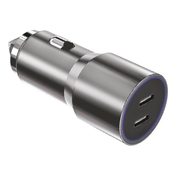 Winner Group - Car charger 2xUSB-C Power Delivery 60W silver