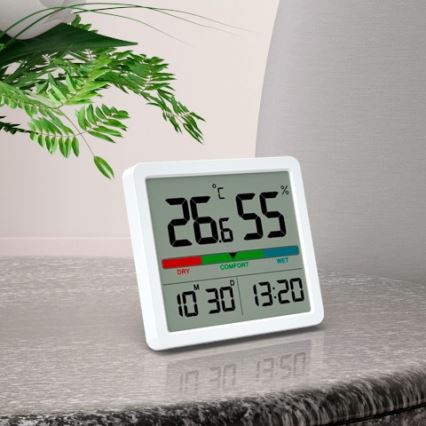 Winner Group - Digital thermometer with LCD display and humidity meter 2xCR2032 white