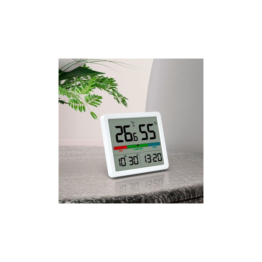 Winner Group - Digital thermometer with LCD display and humidity meter 2xCR2032 white